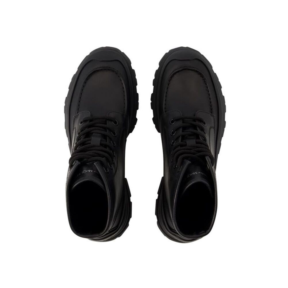 Alexander Mcqueen LaceUp Leather Boots Men black | black Ankle Boots - Picture 4 of 4